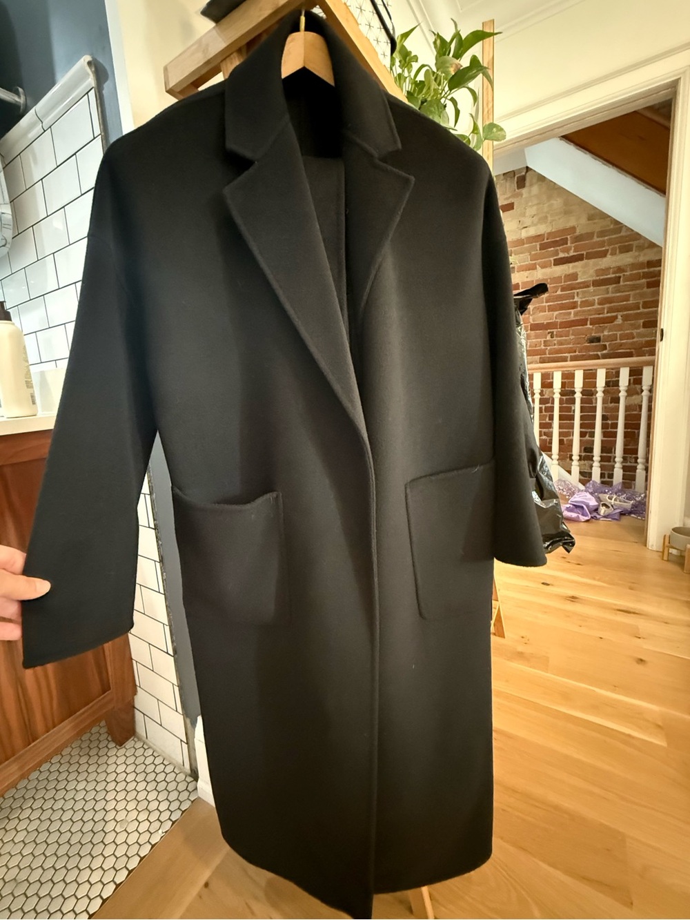The Curated - The Boyfriend Coat - Black / Size Small - Picture 15 of 16